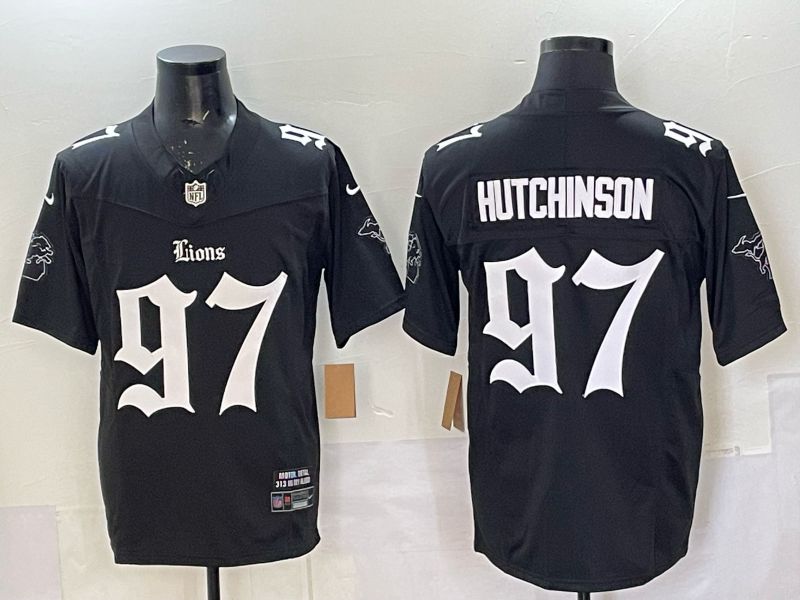 Men 2025 Detroit Lions #97 Hutchinson Black 7th generation Nike Limited NFL Jersey style 01->san diego padres->MLB Jersey